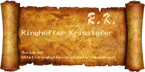 Ringhoffer Krisztofer névjegykártya